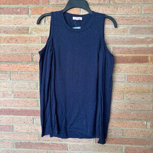 Lilly Pulitzer Sunny Shoulder Sweater Womens Medium Navy Blue Long Sleeve